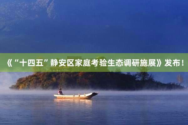《“十四五”静安区家庭考验生态调研施展》发布！